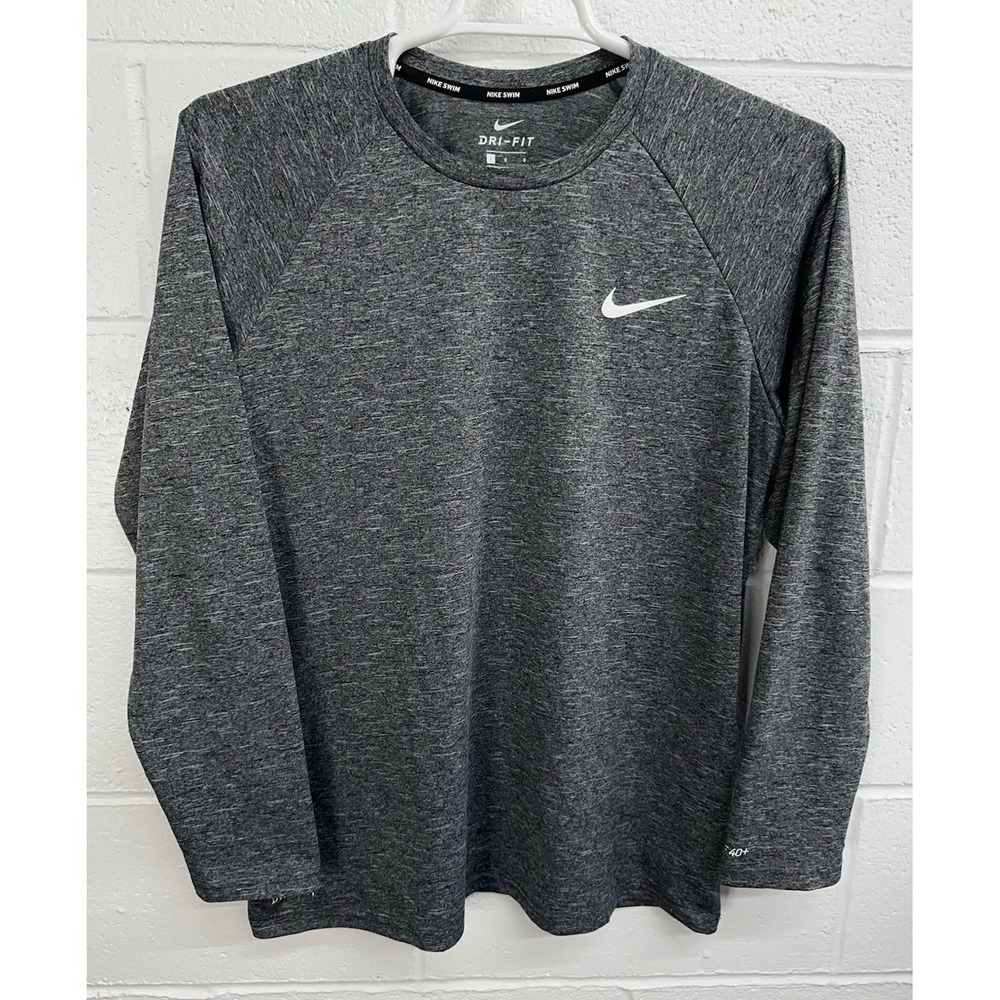 Nike Hydroguard Swim Shirt Gray Heathered Long-Sleeve / Men's‎ Large